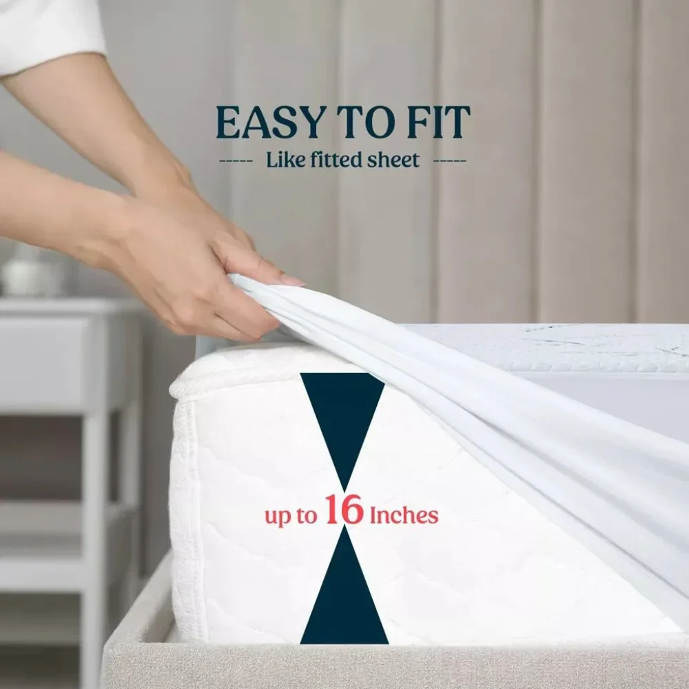 Lux Decor Collection Bamboo Mattress Protector Hypoallergenic Breath Waterproof